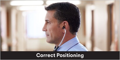 correct way of wearing a stethoscope
